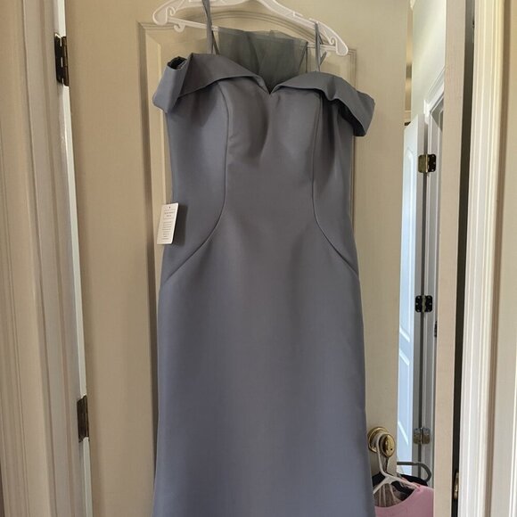 NWT Marsoni by Colors MV1153 Double Faced Satin Prom Dress Wedgewood Size 10 - Picture 6 of 7
